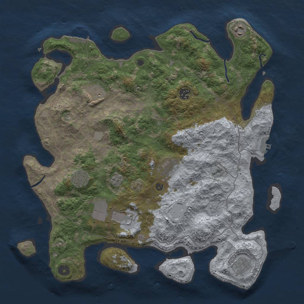 Rust Map: Procedural Map, Size: 4000, Seed: 300066, 17 Monuments