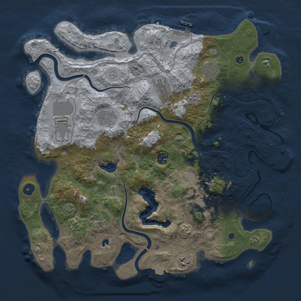 Rust Map: Procedural Map, Size: 4000, Seed: 2548962, 15 Monuments