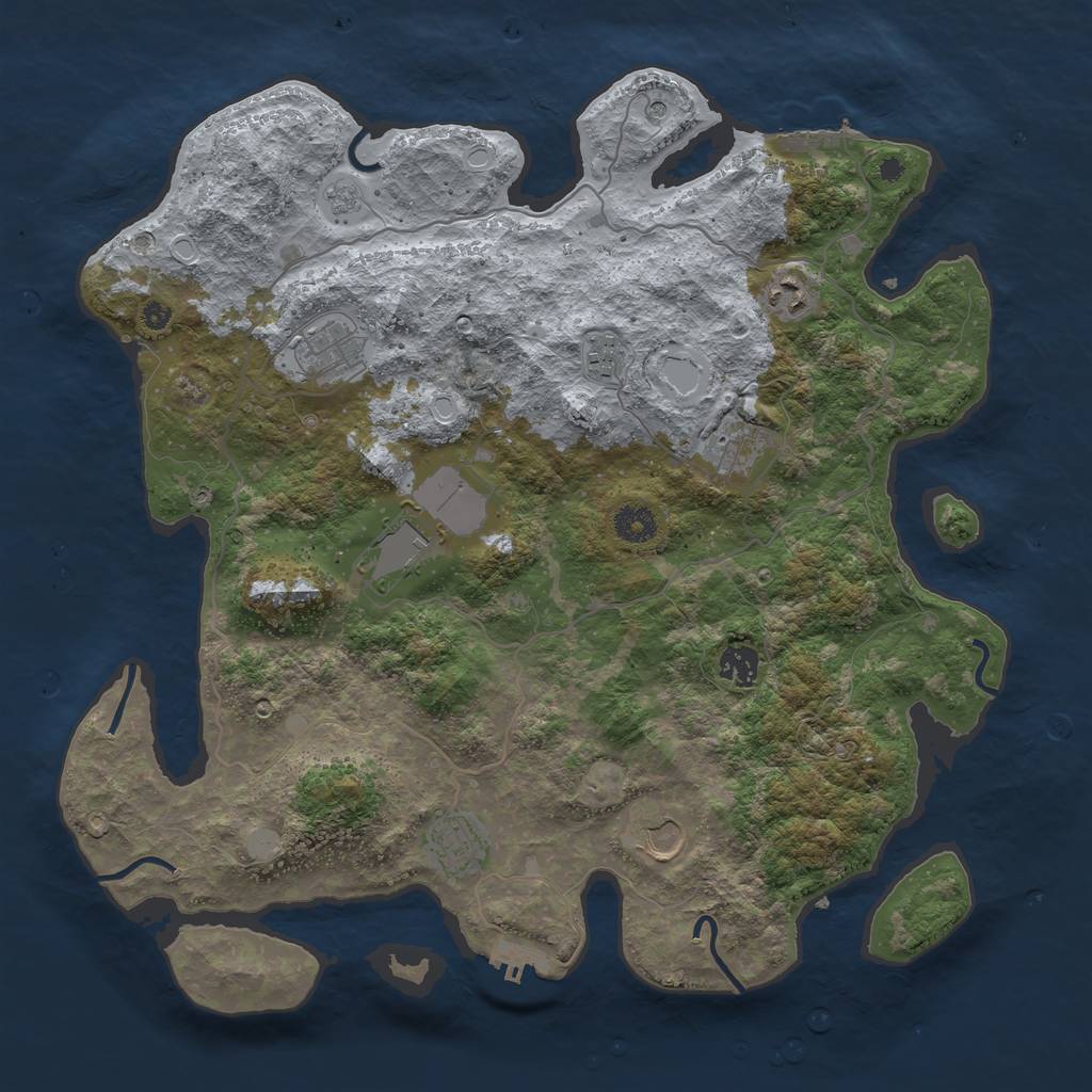 Rust Map: Procedural Map, Size: 4000, Seed: 13376969, 15 Monuments