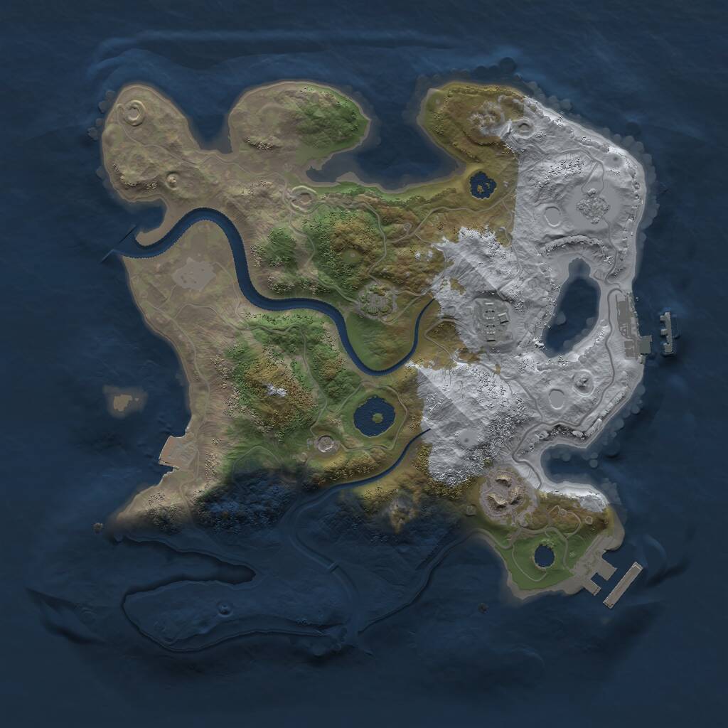 Rust Map: Procedural Map, Size: 2800, Seed: 15354418, 8 Monuments
