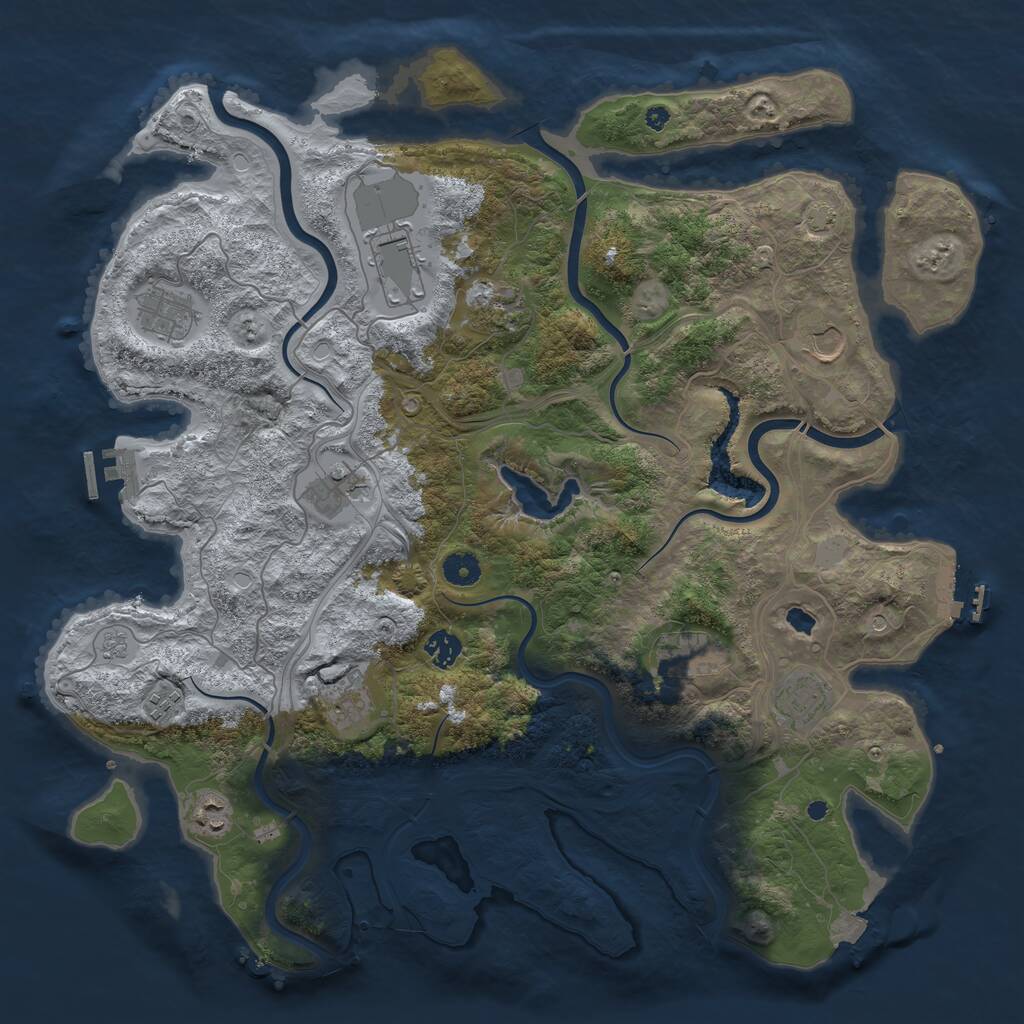 Rust Map: Procedural Map, Size: 4300, Seed: 46, 17 Monuments