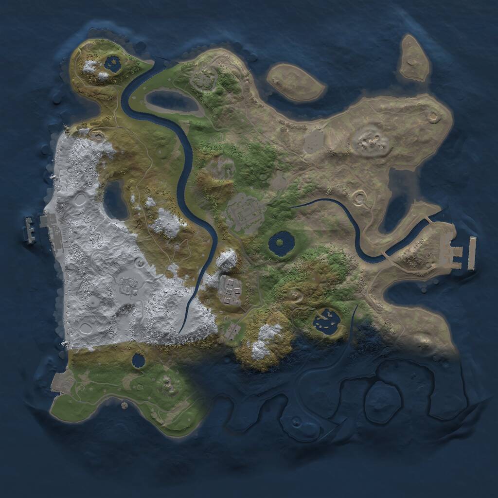 Rust Map: Procedural Map, Size: 3000, Seed: 848443284, 8 Monuments