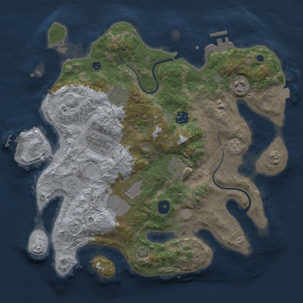 Rust Map: Procedural Map, Size: 3500, Seed: 177765518, 13 Monuments