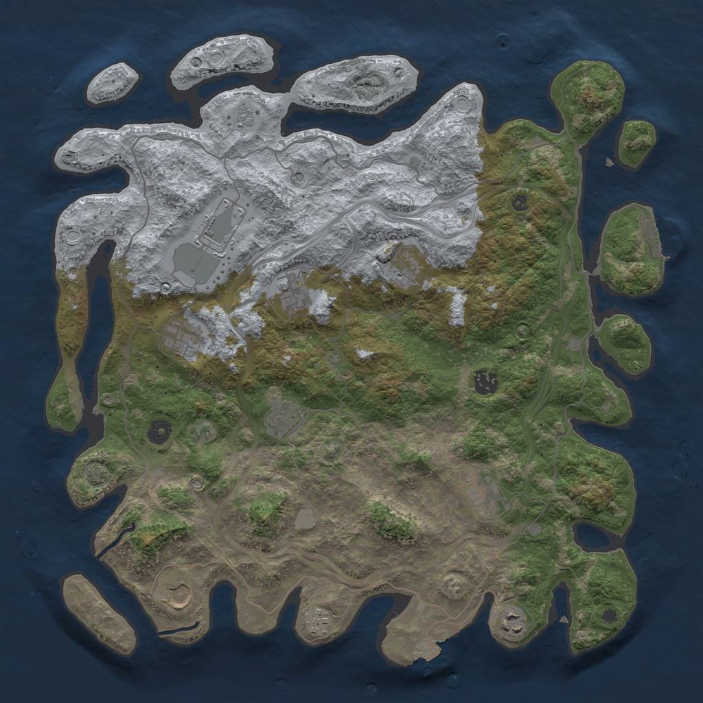 Rust Map: Procedural Map, Size: 4250, Seed: 1417839387, 17 Monuments