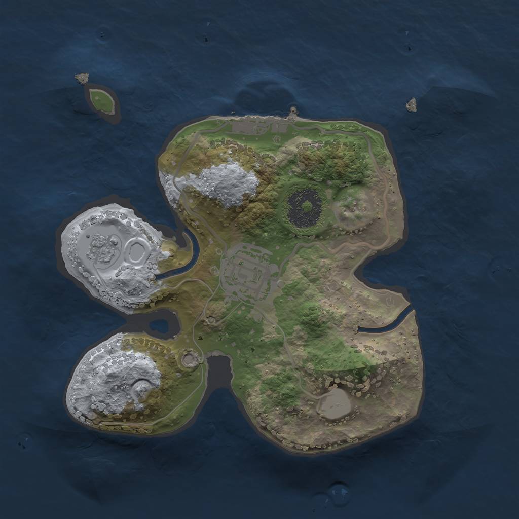 Rust Map: Procedural Map, Size: 2050, Seed: 12345, 8 Monuments