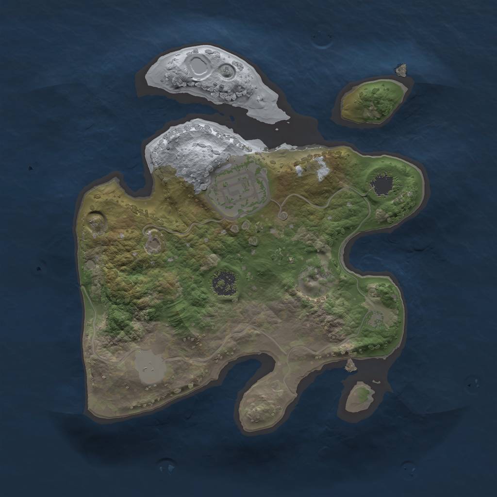 Rust Map: Procedural Map, Size: 2000, Seed: 68594176, 4 Monuments