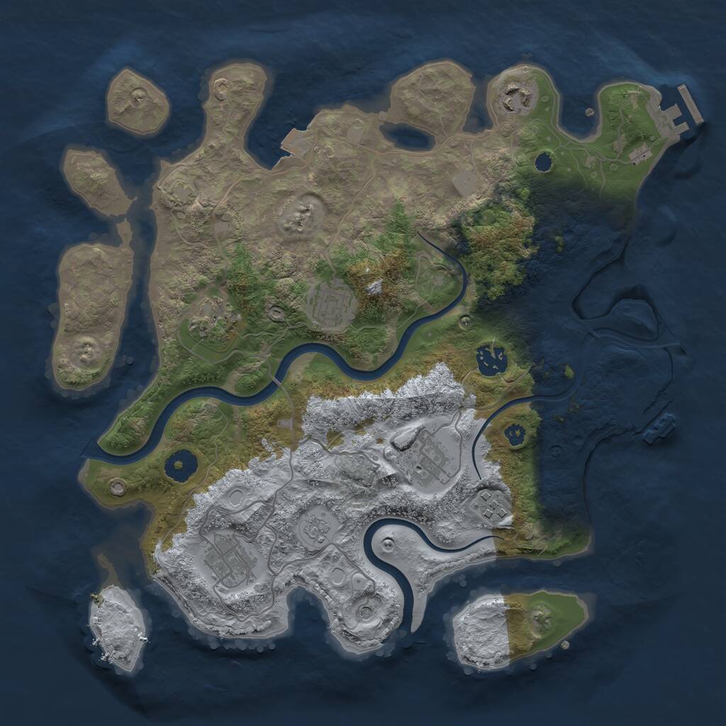 Rust Map: Procedural Map, Size: 3450, Seed: 8200242, 13 Monuments