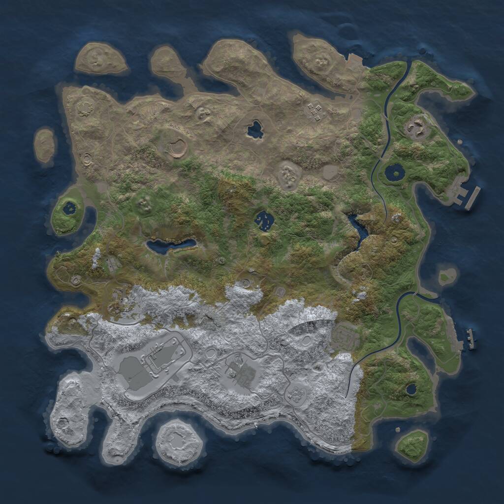 Rust Map: Procedural Map, Size: 4000, Seed: 1555665, 14 Monuments