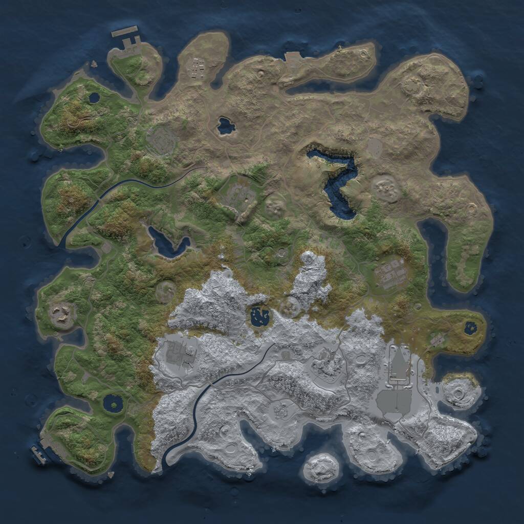 Rust Map: Procedural Map, Size: 4000, Seed: 570821604, 15 Monuments