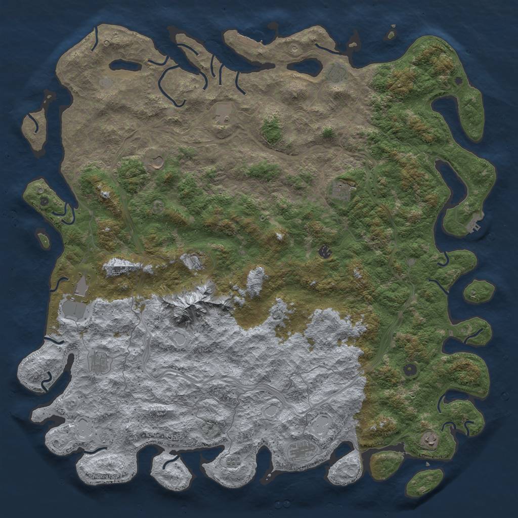 Rust Map: Procedural Map, Size: 6000, Seed: 23425255, 20 Monuments