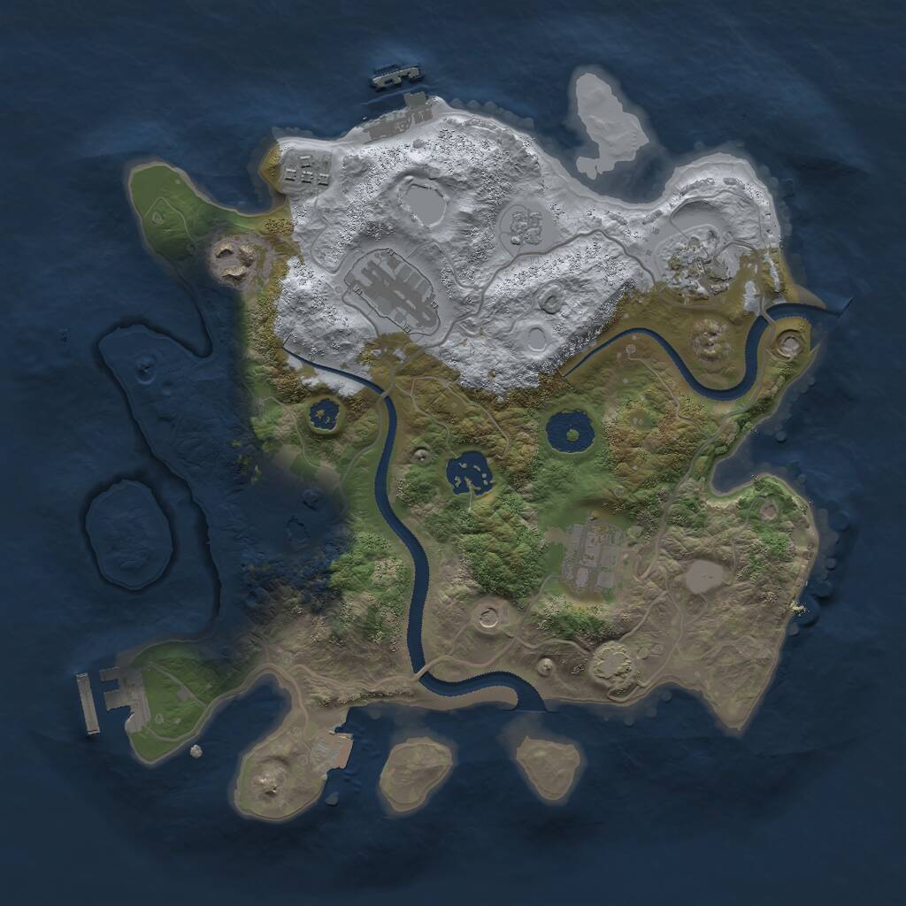 Rust Map: Procedural Map, Size: 3000, Seed: 41793, 13 Monuments