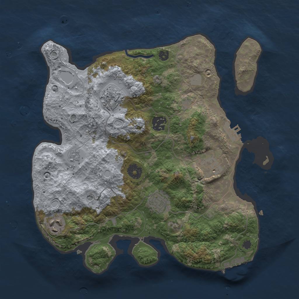 Rust Map: Procedural Map, Size: 3000, Seed: 21828, 14 Monuments