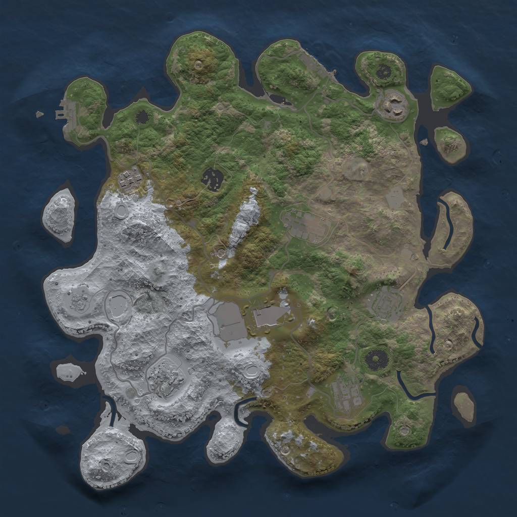 Rust Map: Procedural Map, Size: 3500, Seed: 95500315, 17 Monuments
