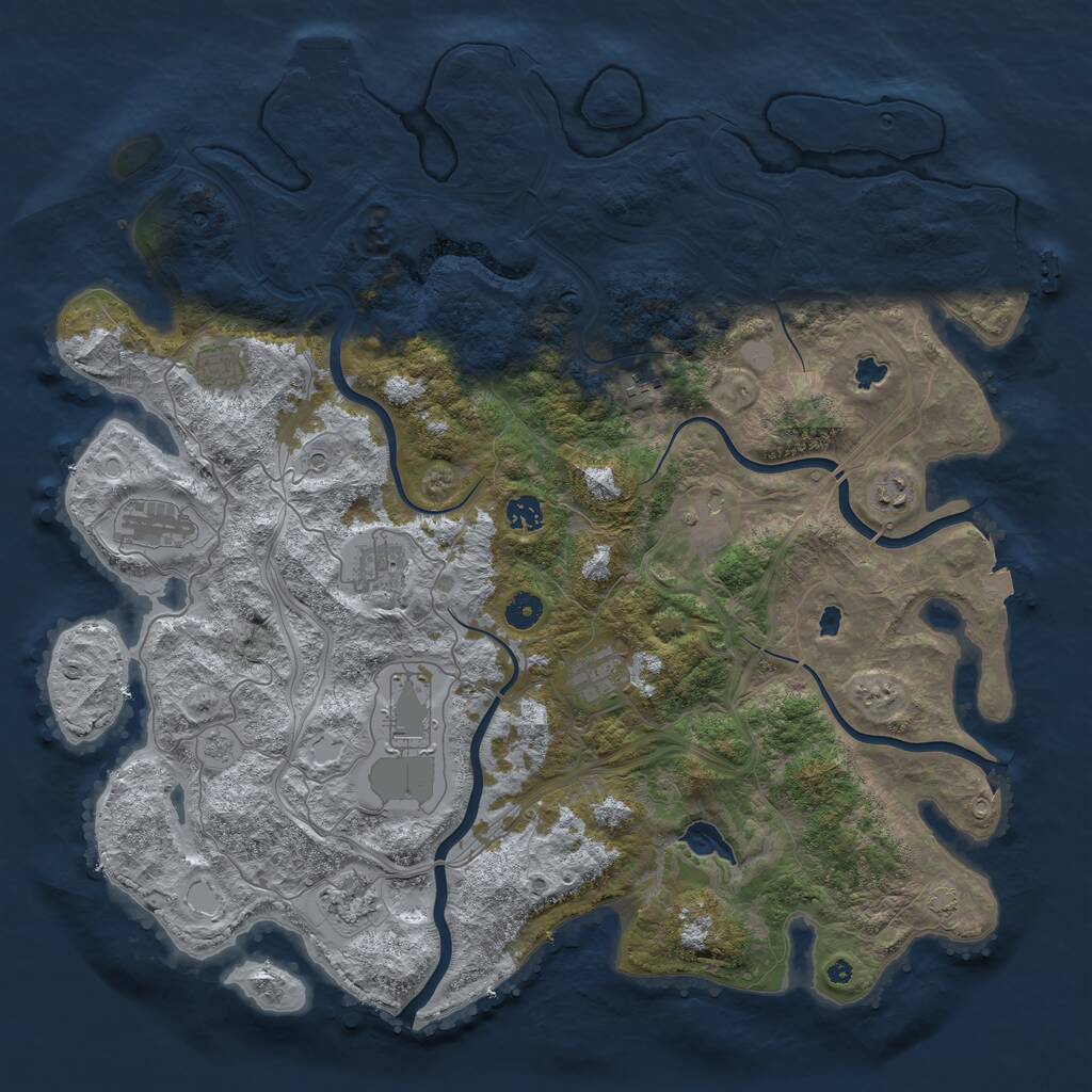 Rust Map: Procedural Map, Size: 4500, Seed: 4170426, 16 Monuments