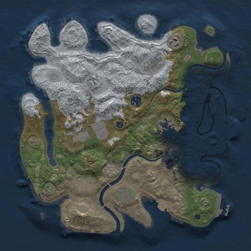 Rust Map: Procedural Map, Size: 3500, Seed: 40601798, 15 Monuments