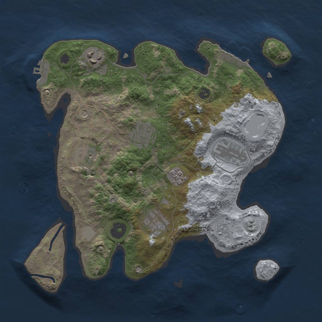 Rust Map: Procedural Map, Size: 3000, Seed: 1795502169, 15 Monuments