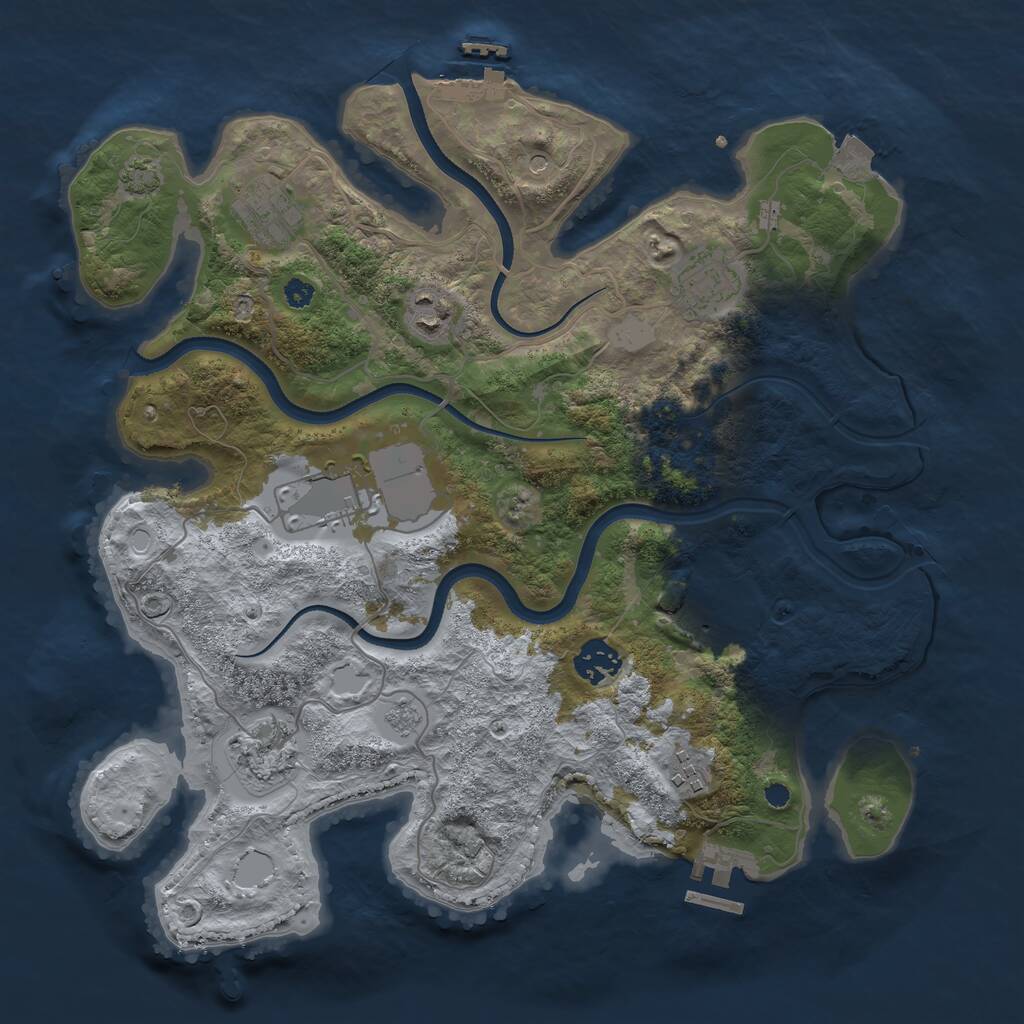 Rust Map: Procedural Map, Size: 3500, Seed: 278914286, 14 Monuments