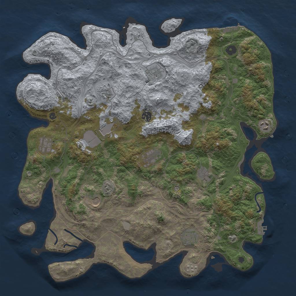 Rust Map: Procedural Map, Size: 4400, Seed: 790356, 20 Monuments