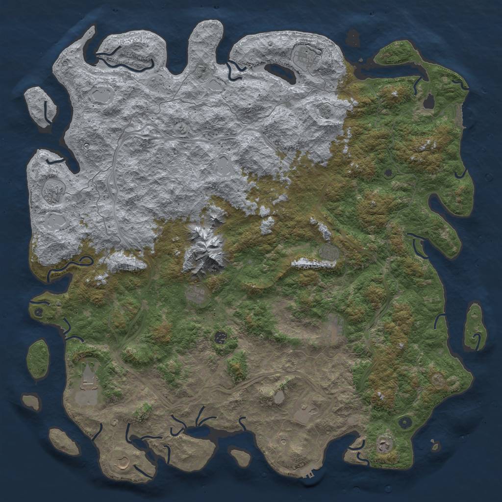 Rust Map: Procedural Map, Size: 6000, Seed: 26311585, 18 Monuments