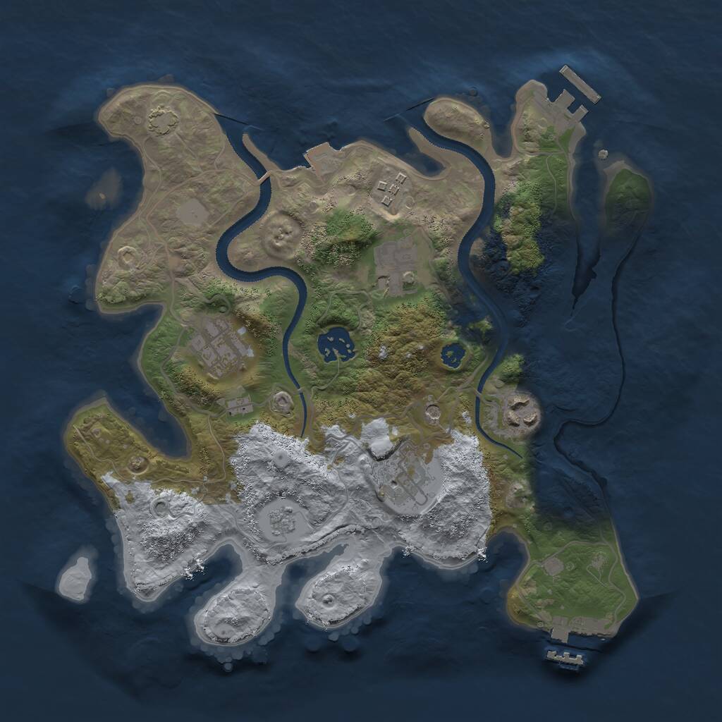 Rust Map: Procedural Map, Size: 3000, Seed: 469322488, 12 Monuments