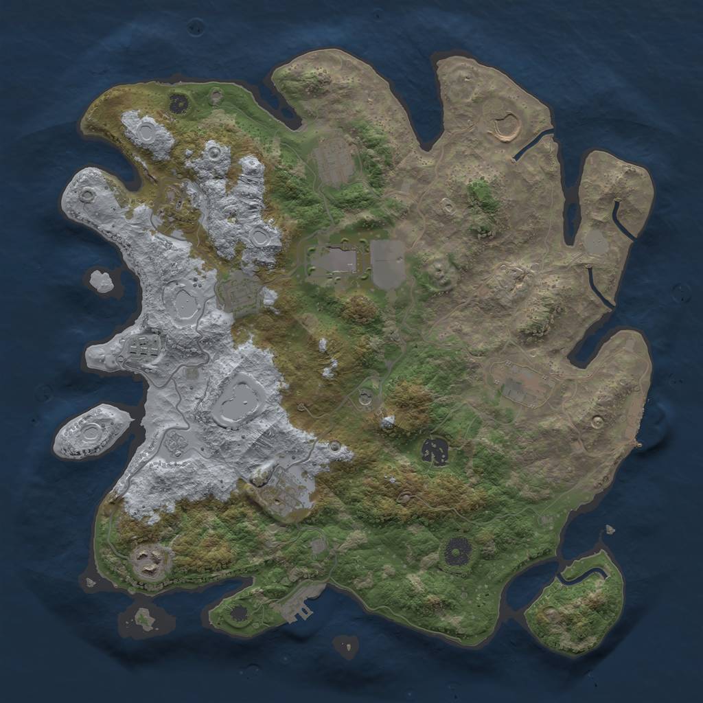 Rust Map: Procedural Map, Size: 3700, Seed: 1759533930, 19 Monuments