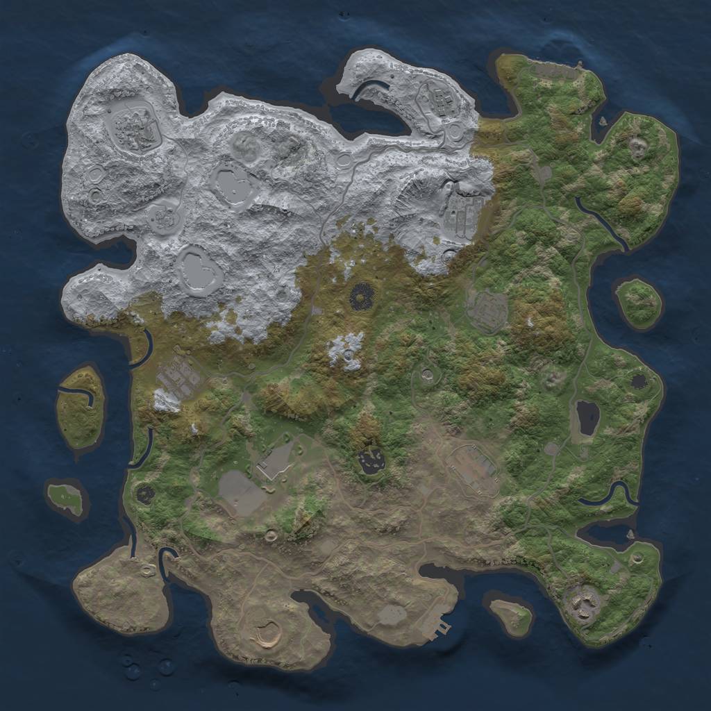 Rust Map: Procedural Map, Size: 4000, Seed: 26311585, 17 Monuments