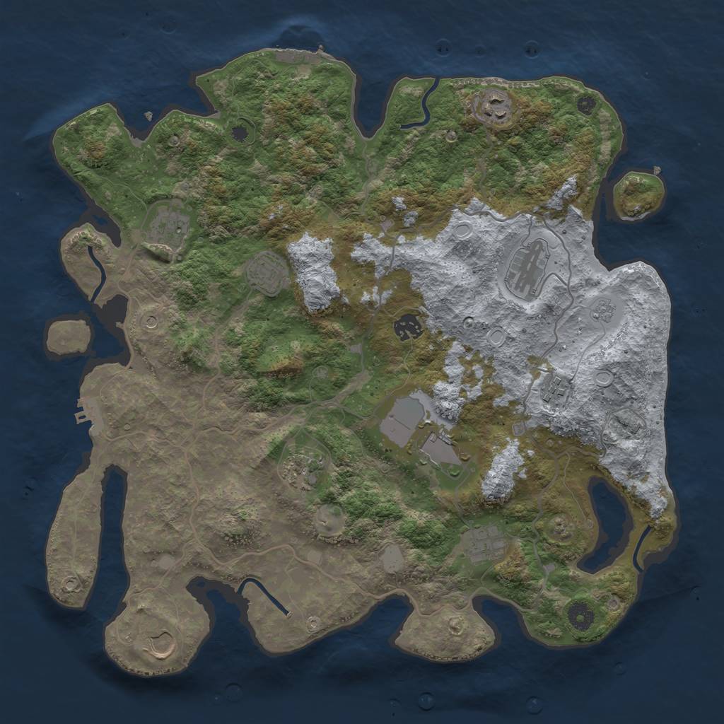 Rust Map: Procedural Map, Size: 4000, Seed: 956397126, 19 Monuments
