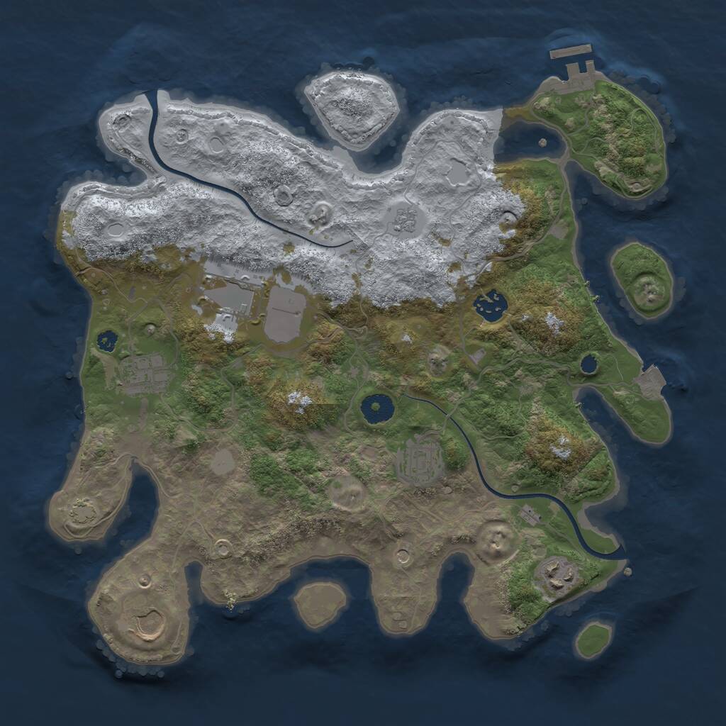Rust Map: Procedural Map, Size: 3500, Seed: 2014941522, 11 Monuments