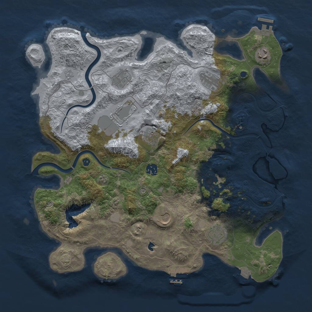 Rust Map: Procedural Map, Size: 4000, Seed: 749238456, 15 Monuments