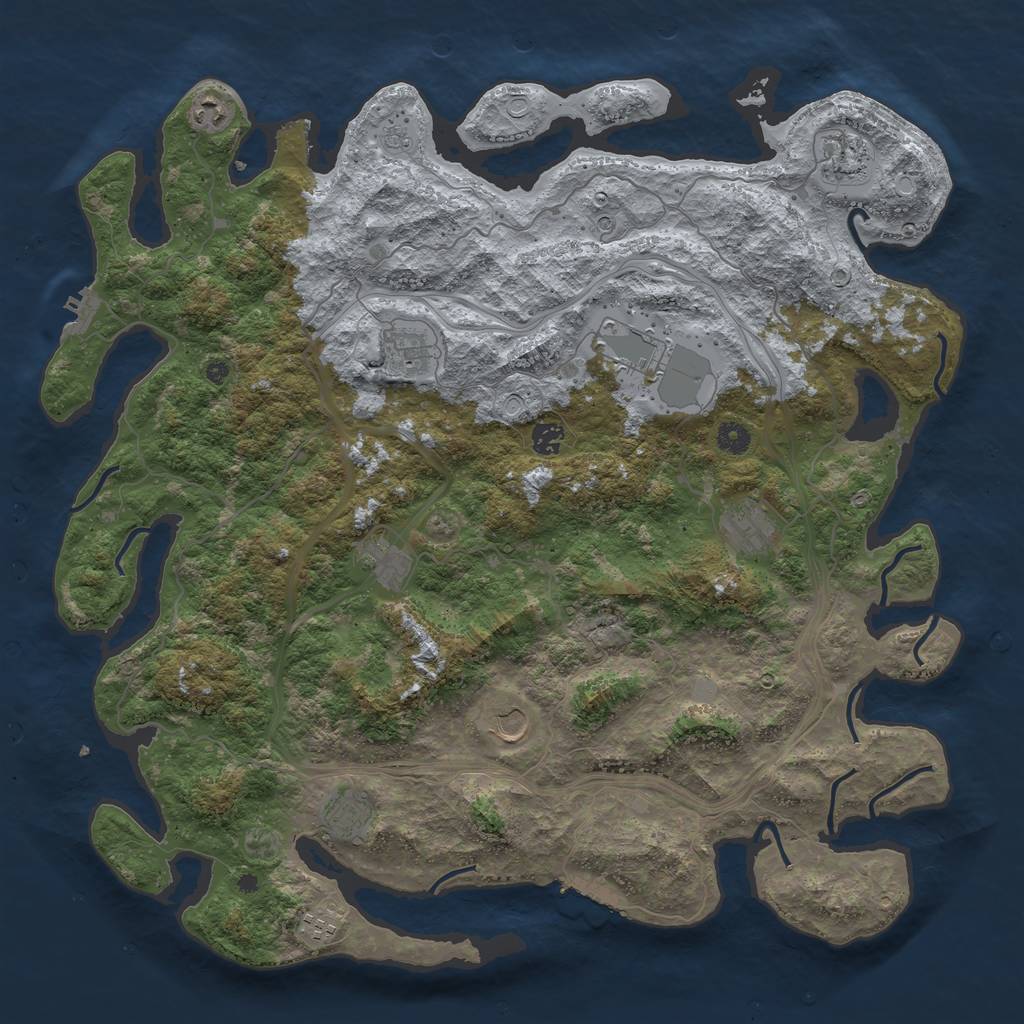 Rust Map: Procedural Map, Size: 4600, Seed: 1313815502, 19 Monuments