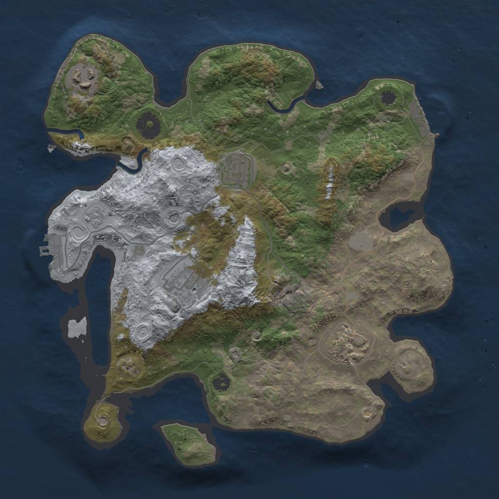 Rust Map: Procedural Map, Size: 3000, Seed: 938731098, 11 Monuments