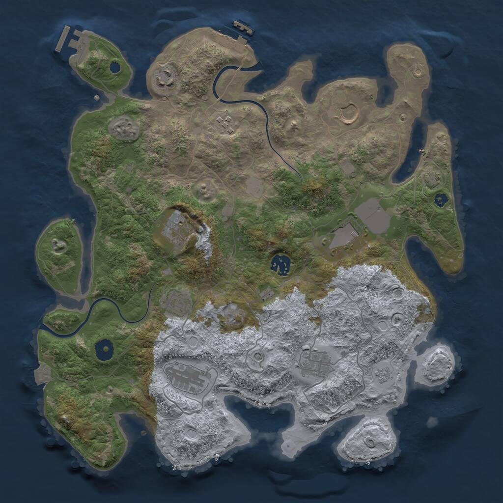 Rust Map: Procedural Map, Size: 3700, Seed: 78822732, 15 Monuments