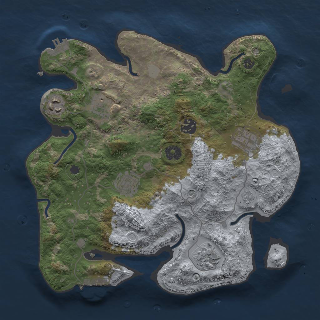Rust Map: Procedural Map, Size: 3000, Seed: 26219, 15 Monuments