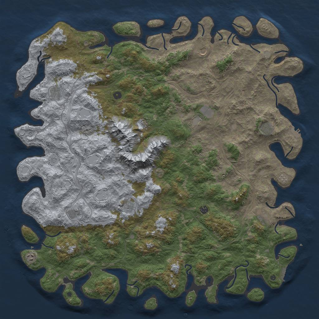 Rust Map: Procedural Map, Size: 6000, Seed: 154234, 20 Monuments