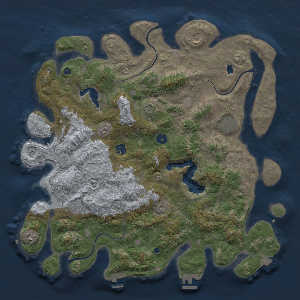 Rust Map: Procedural Map, Size: 4200, Seed: 1572595785, 13 Monuments