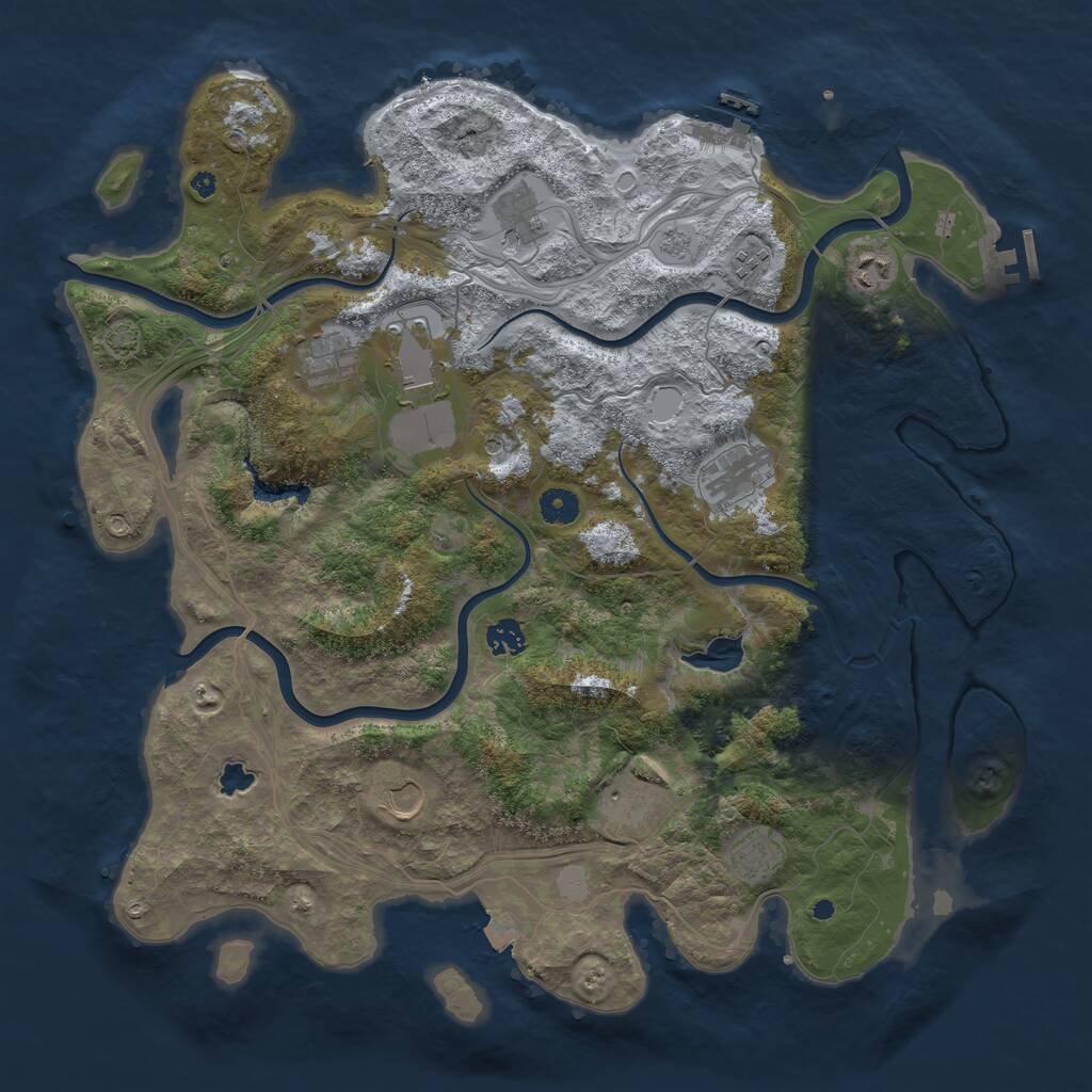 Rust Map: Procedural Map, Size: 4300, Seed: 1816171915, 16 Monuments