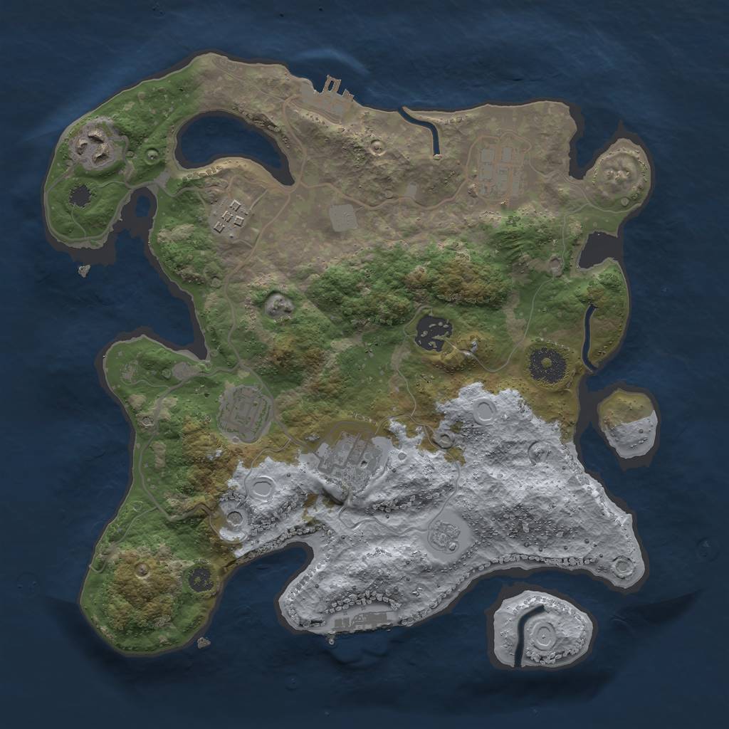 Rust Map: Procedural Map, Size: 3000, Seed: 1505683197, 15 Monuments