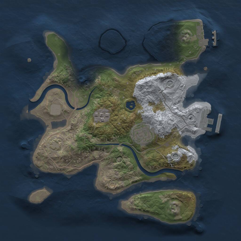 Rust Map: Procedural Map, Size: 2500, Seed: 5237, 7 Monuments