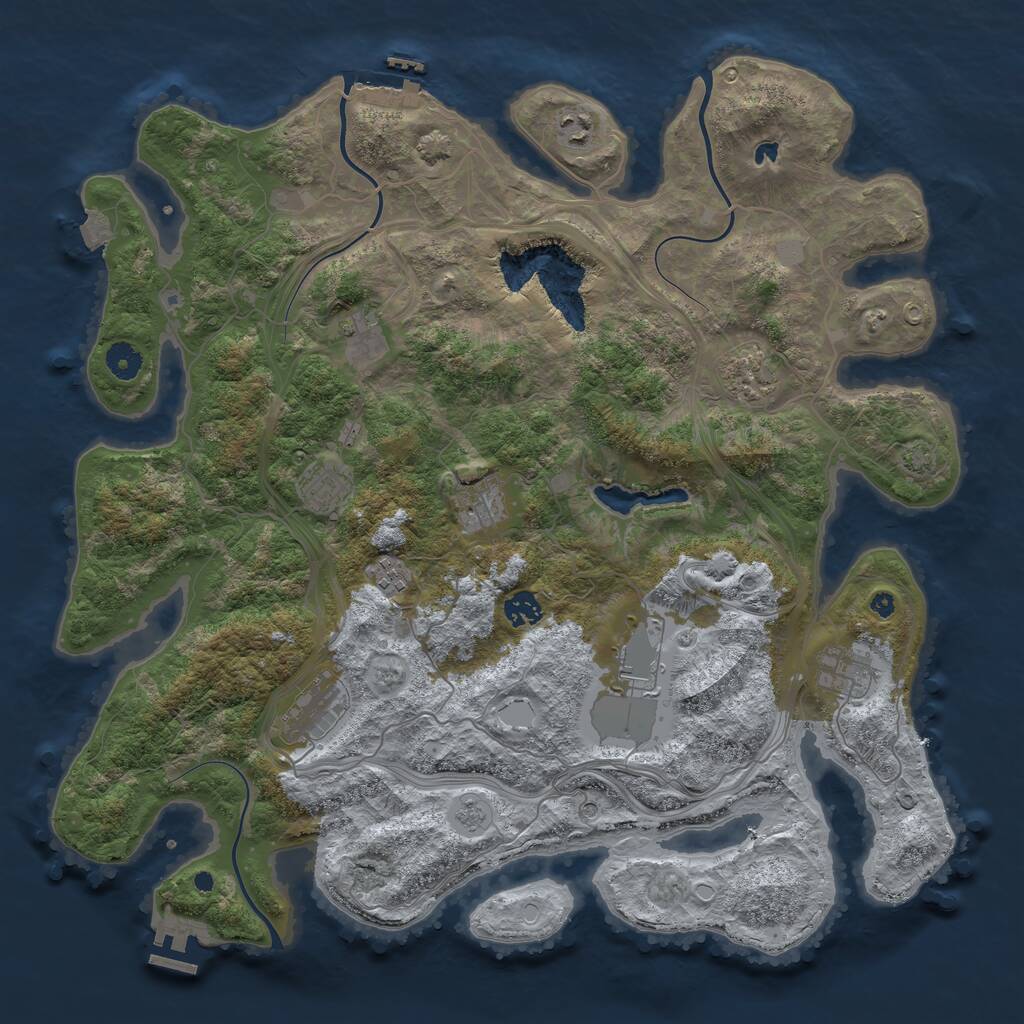 Rust Map: Procedural Map, Size: 4250, Seed: 633898927, 16 Monuments