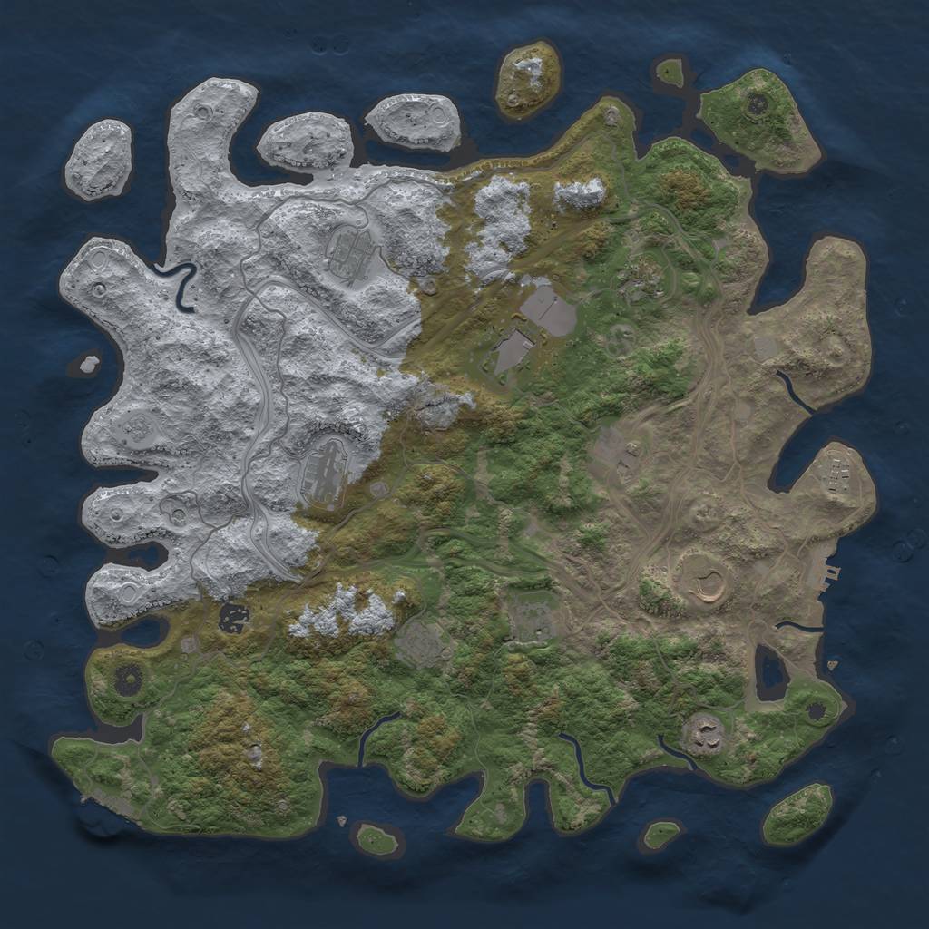Rust Map: Procedural Map, Size: 4500, Seed: 23463465, 20 Monuments