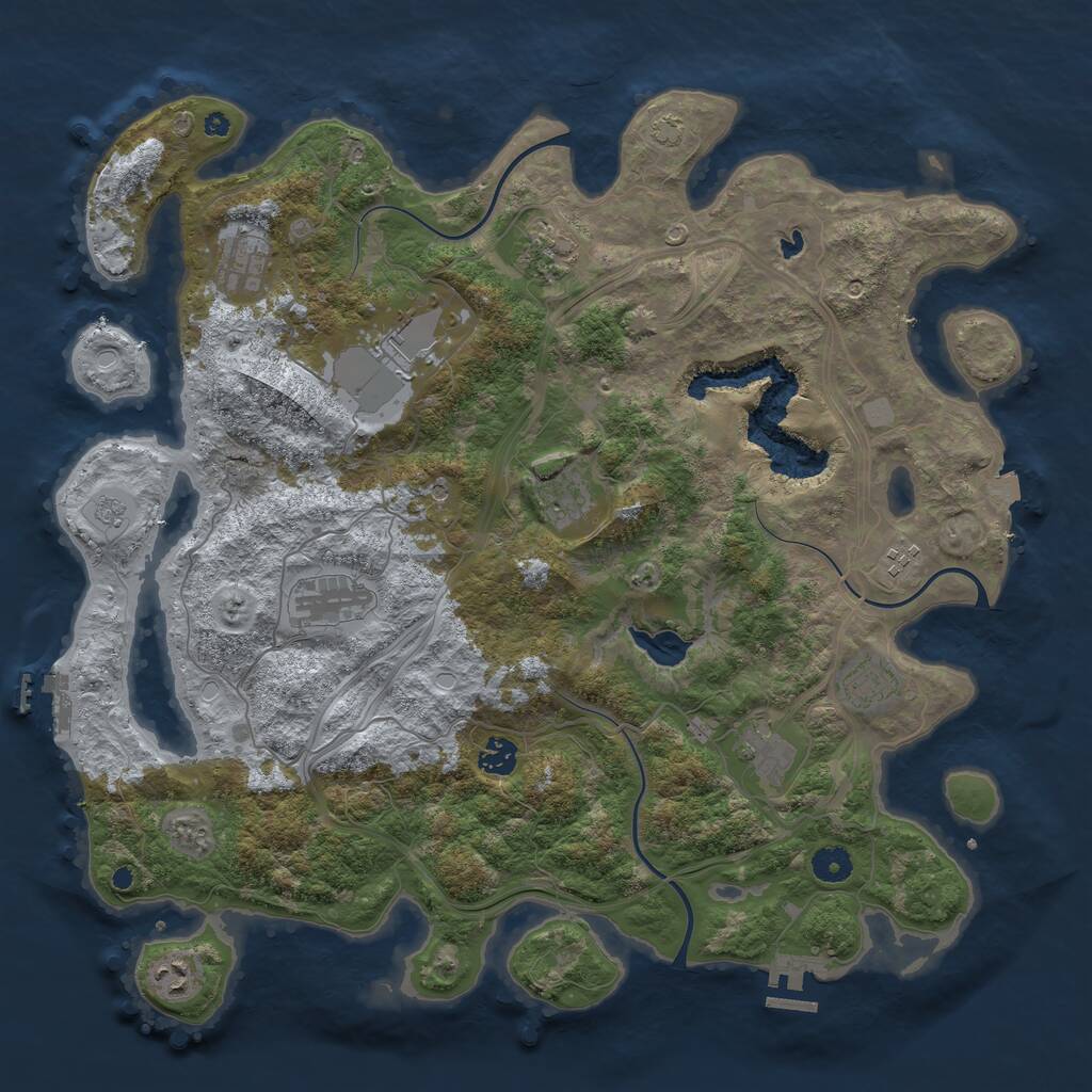 Rust Map: Procedural Map, Size: 4250, Seed: 1817931996, 16 Monuments