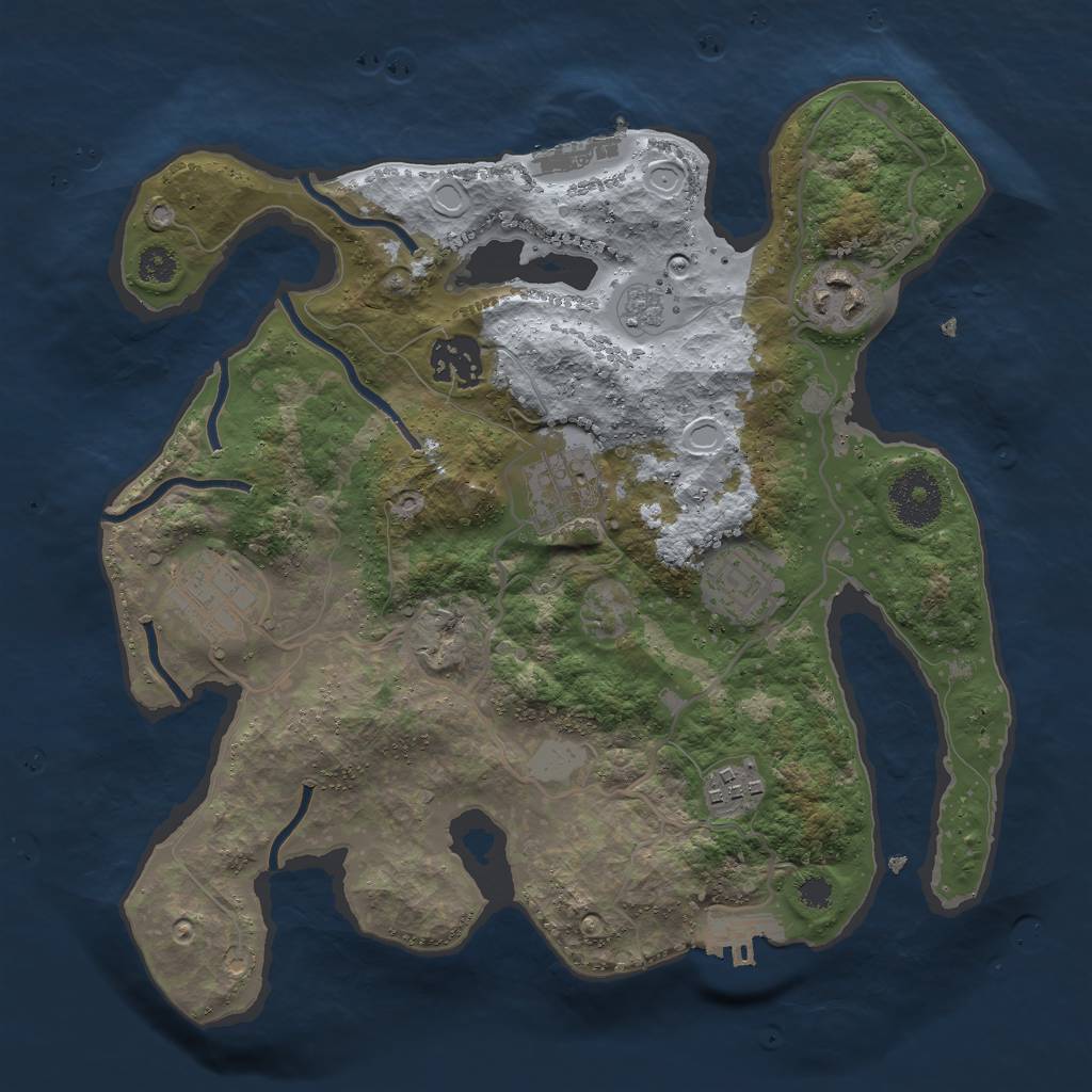Rust Map: Procedural Map, Size: 3000, Seed: 719926904, 12 Monuments