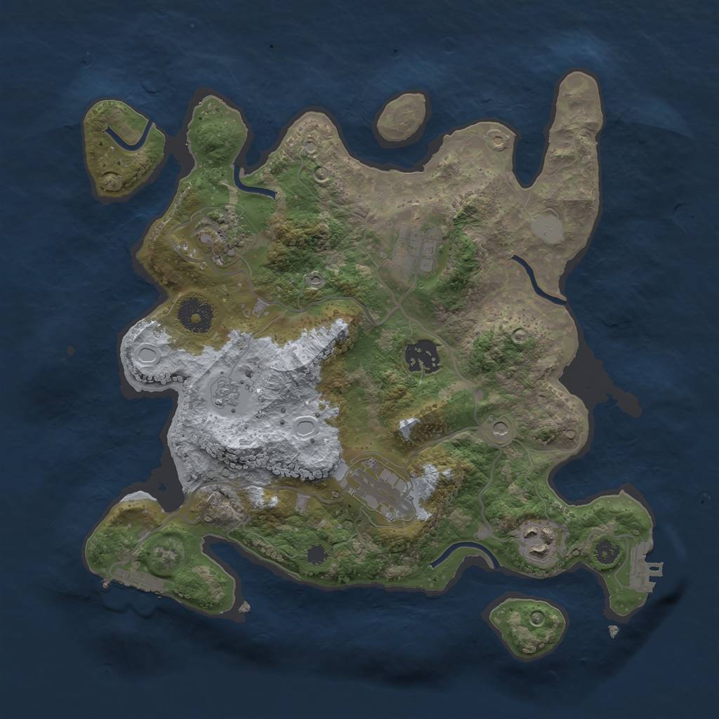 Rust Map: Procedural Map, Size: 3100, Seed: 26544654, 14 Monuments