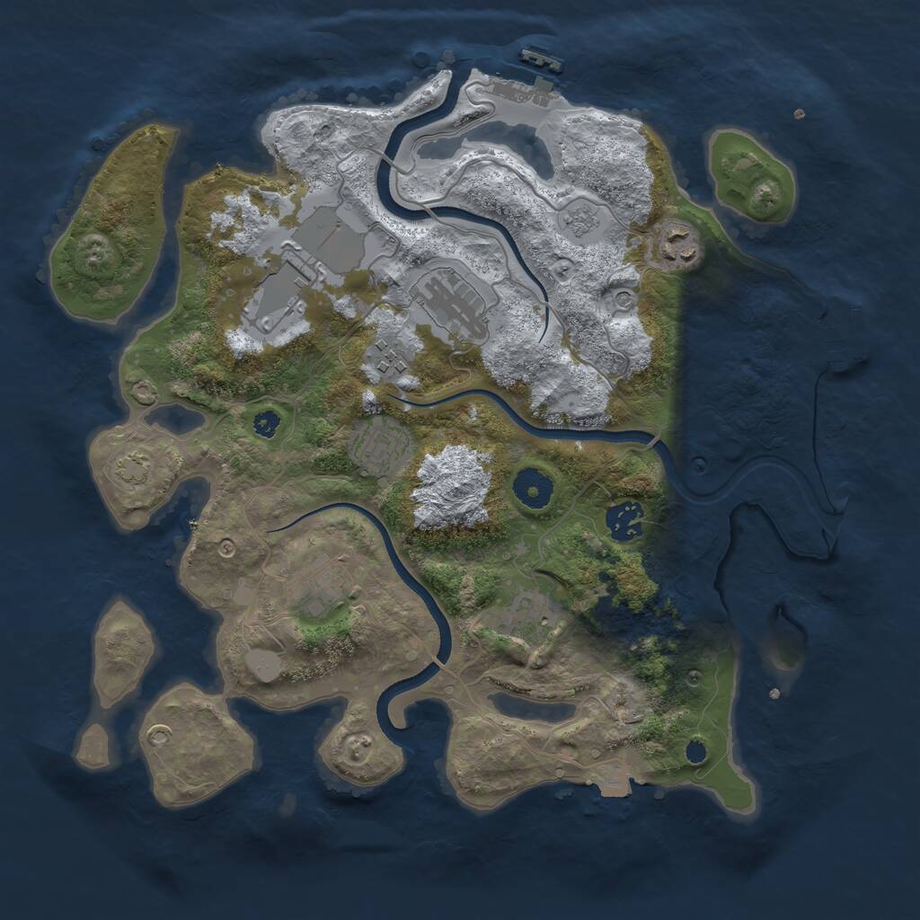 Rust Map: Procedural Map, Size: 3500, Seed: 918553057, 14 Monuments