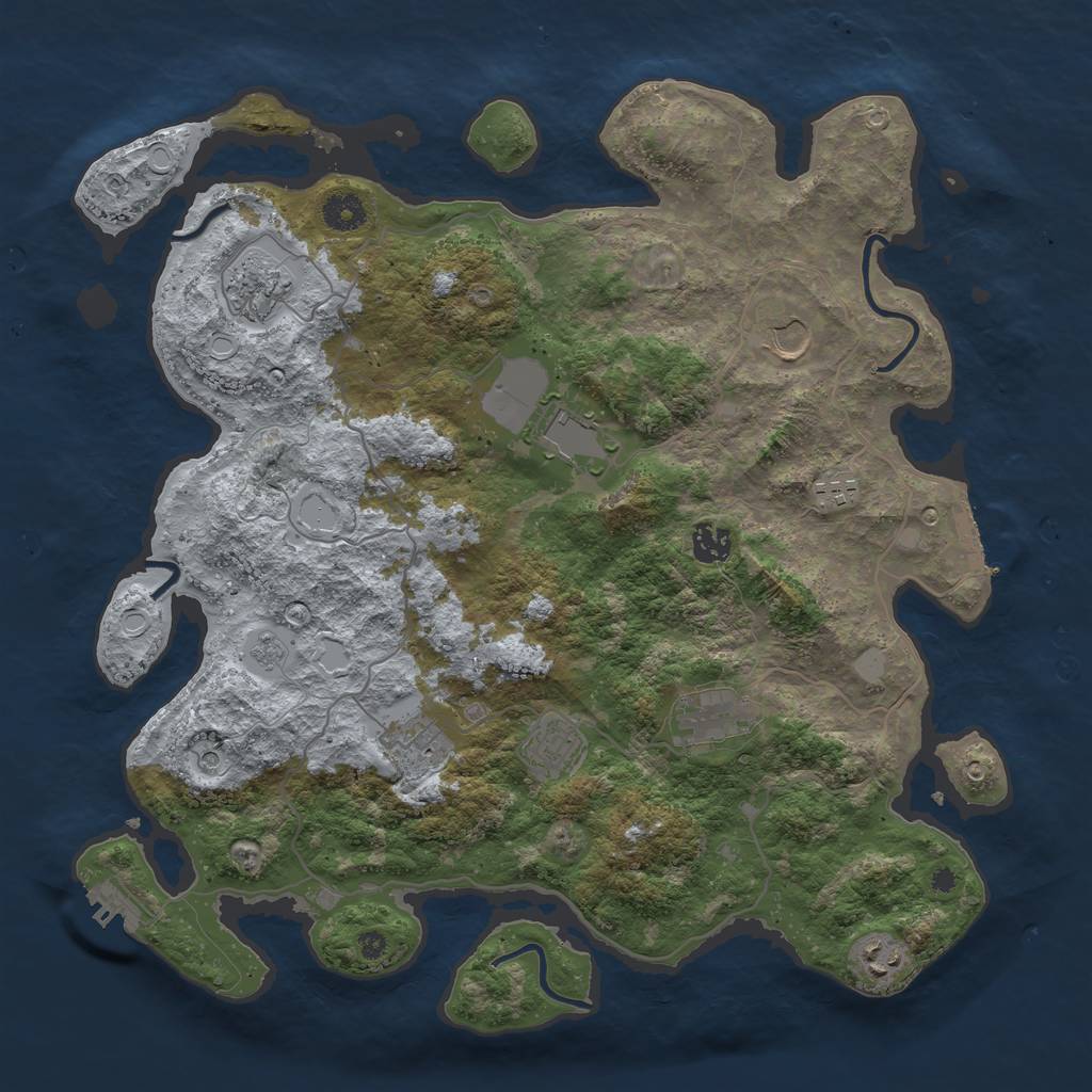 Rust Map: Procedural Map, Size: 4000, Seed: 16426, 18 Monuments