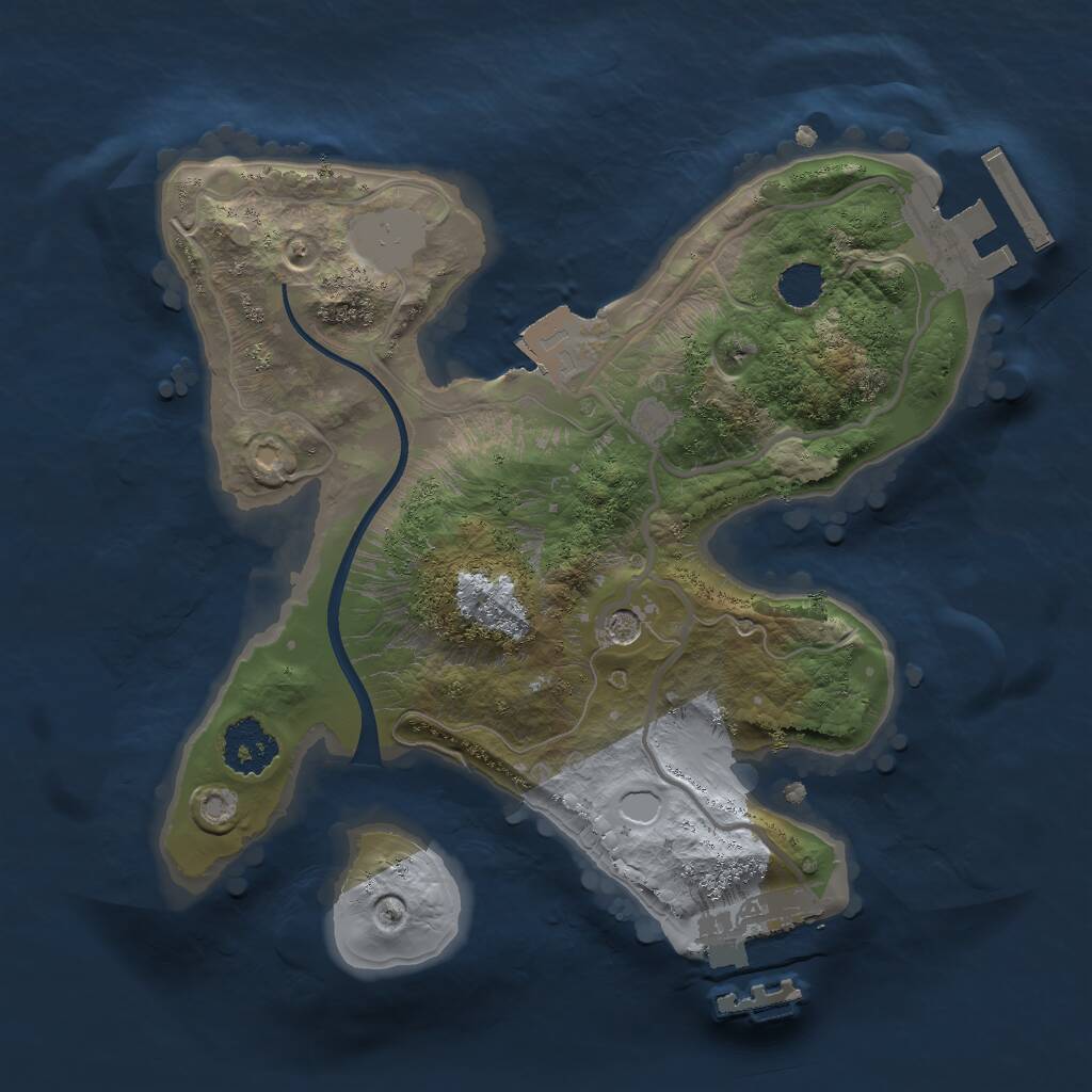 Rust Map: Procedural Map, Size: 2000, Seed: 949591555, 4 Monuments