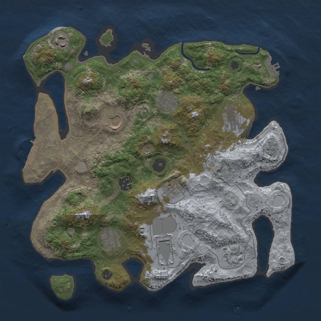 Rust Map: Procedural Map, Size: 3500, Seed: 1563048760, 19 Monuments