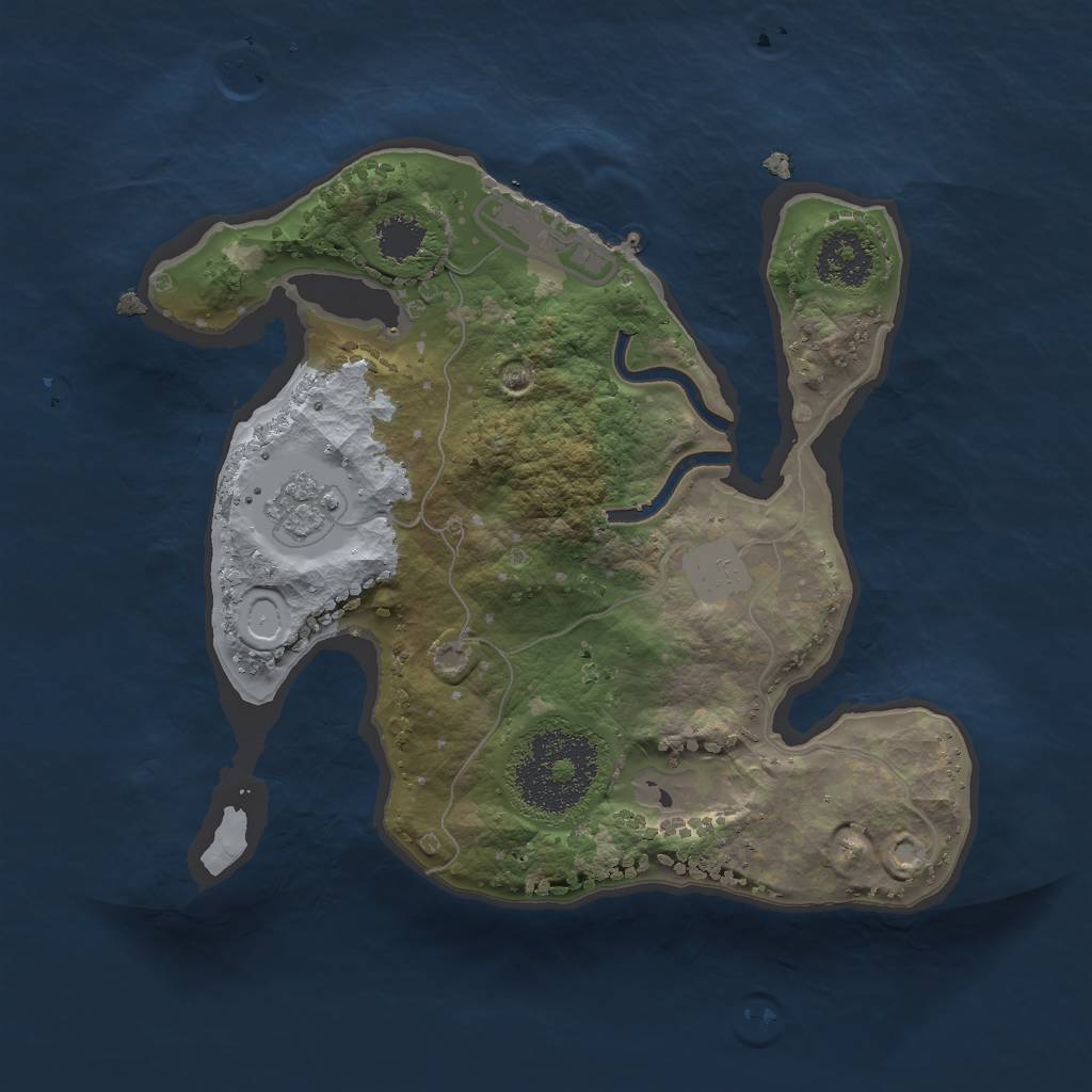 Rust Map: Procedural Map, Size: 2000, Seed: 56654, 7 Monuments