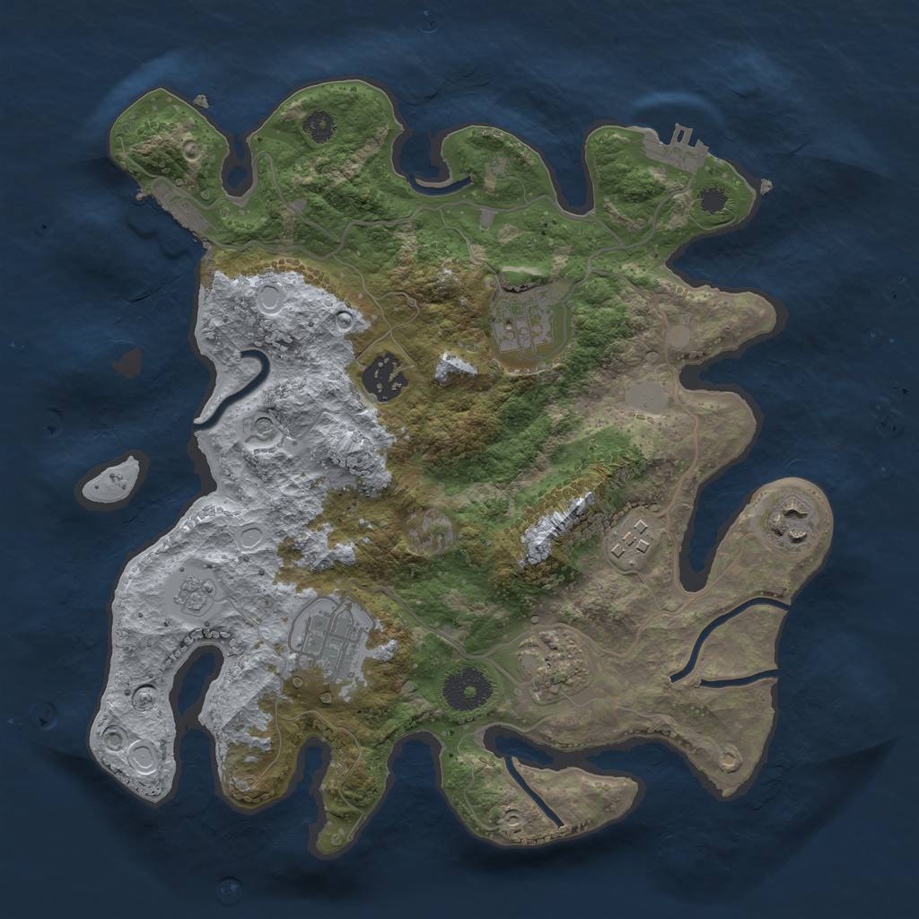 Rust Map: Procedural Map, Size: 3100, Seed: 15651856, 15 Monuments