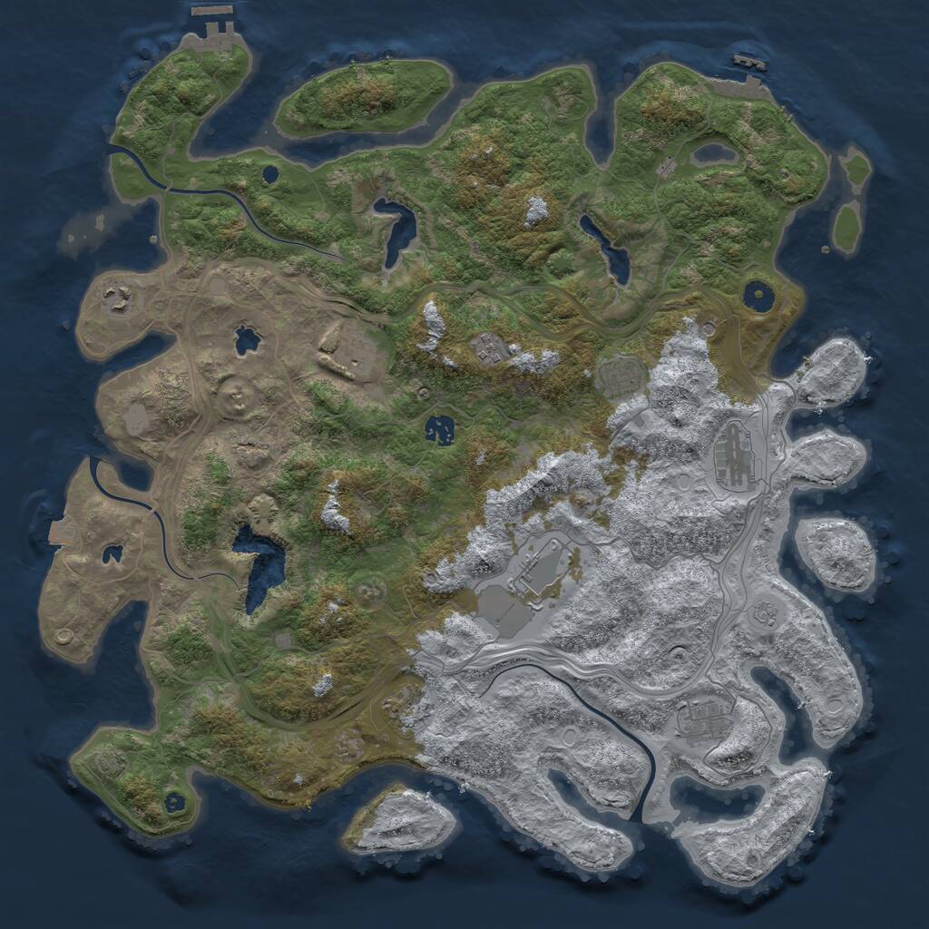 Rust Map: Procedural Map, Size: 4500, Seed: 446761145, 15 Monuments